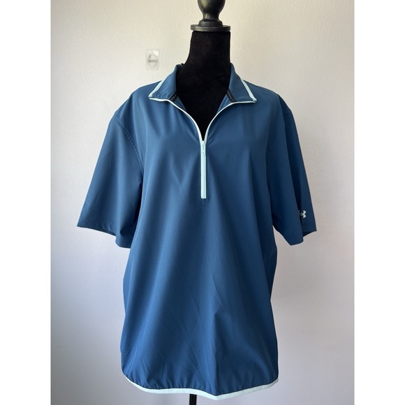 Men's Under Armour Short-Sleeve Voyager 1/4 Zip‎ Pullover Size Large Two Tone - Picture 1 of 14